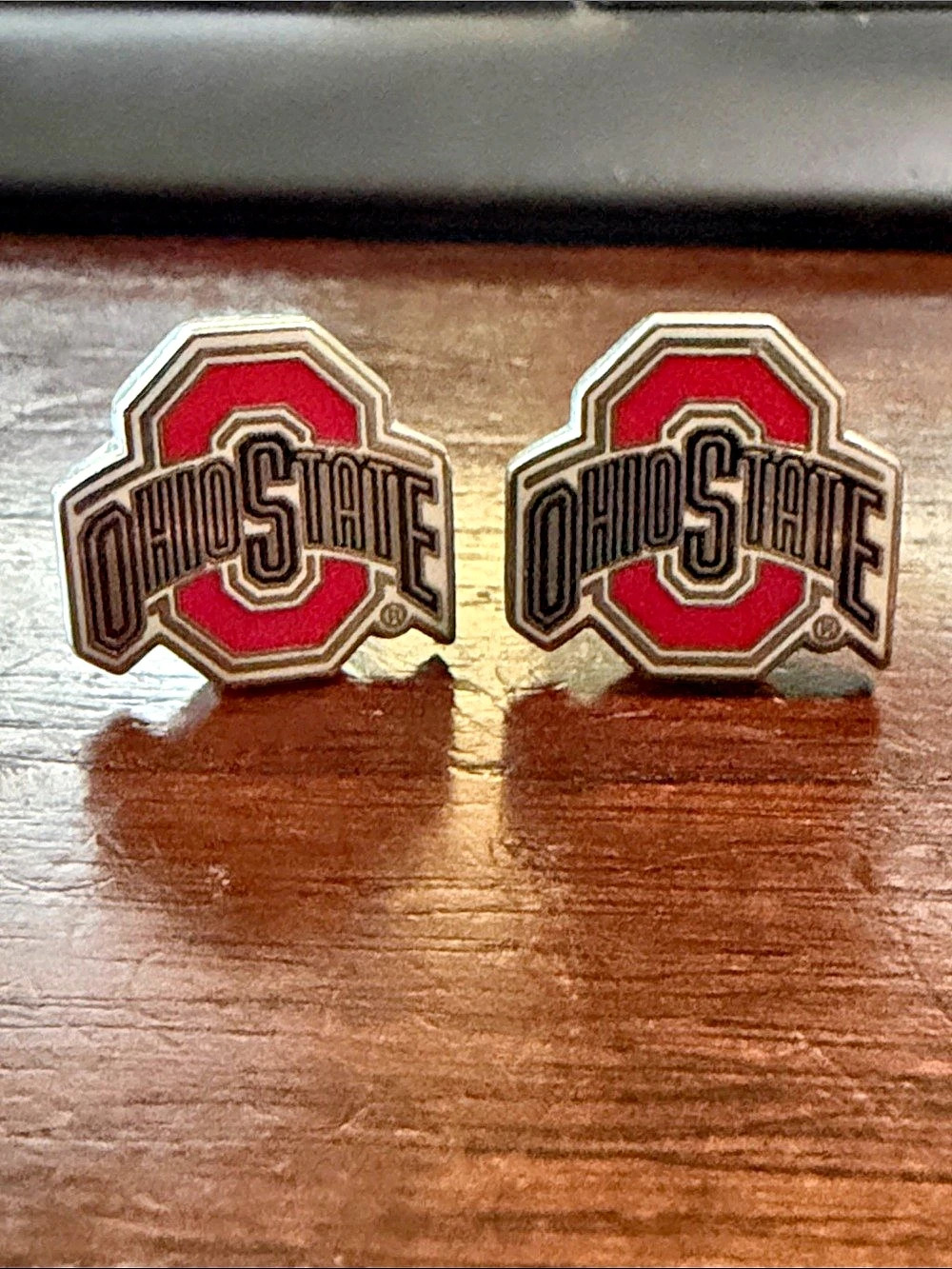 NCAA Ohio State University Buckeyes Logo Cufflinks Red & Gray